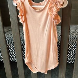 Little Sleepies Peach Ruffle Tank Bodysuit